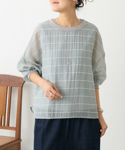 BEARDSLEY / ビアズリー シャツ・ブラウス | シアーボーダーシャツTee | 詳細14