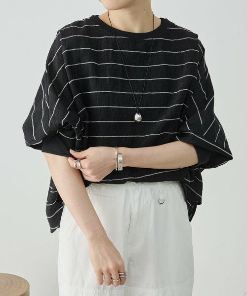 BEARDSLEY / ビアズリー シャツ・ブラウス | シアーボーダーシャツTee | 詳細23