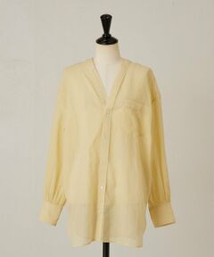 BEARDSLEY / ビアズリー シャツ・ブラウス | 《3/19(木)12：00予約開始》アキハストライプカラーレスシャツ