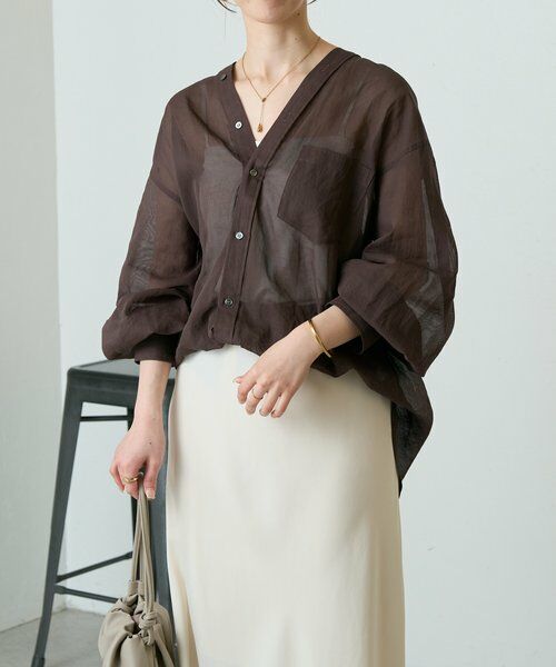 BEARDSLEY / ビアズリー シャツ・ブラウス | アキハストライプカラーレスシャツ | 詳細11