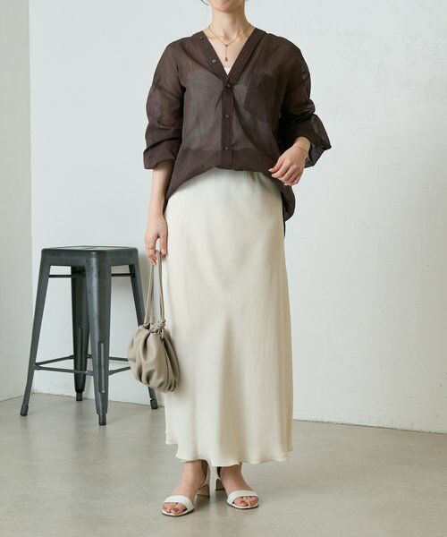 BEARDSLEY / ビアズリー シャツ・ブラウス | アキハストライプカラーレスシャツ | 詳細13