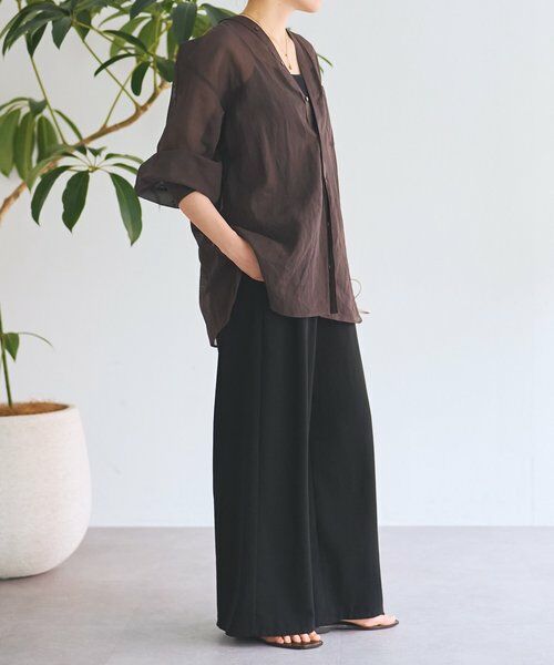 BEARDSLEY / ビアズリー シャツ・ブラウス | アキハストライプカラーレスシャツ | 詳細8