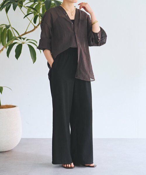 BEARDSLEY / ビアズリー シャツ・ブラウス | アキハストライプカラーレスシャツ | 詳細9