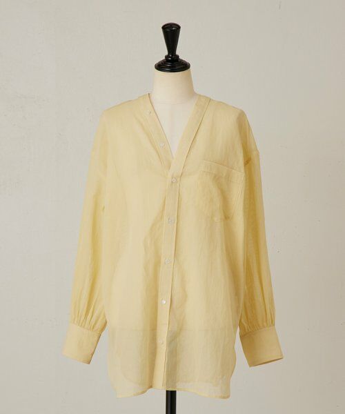 BEARDSLEY / ビアズリー シャツ・ブラウス | 《3/19(木)12：00予約開始》アキハストライプカラーレスシャツ（レモンイエロー）