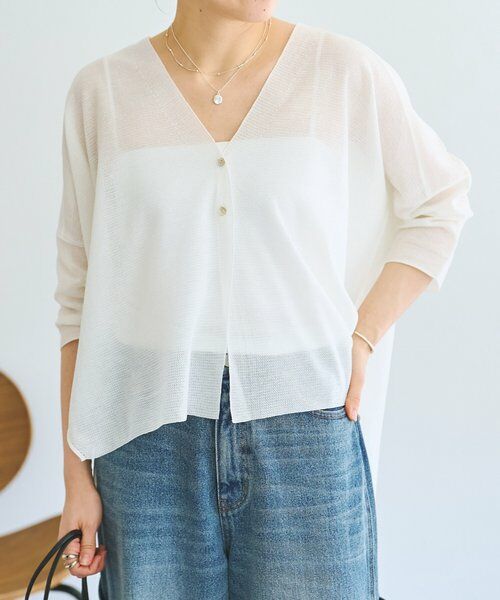BEARDSLEY / ビアズリー カーディガン・ボレロ | 《3/21(土)12:00予約開始》シアーサラッとカーディガン（ホワイト）