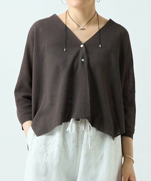 BEARDSLEY / ビアズリー カーディガン・ボレロ | 《3/21(土)12:00予約開始》シアーサラッとカーディガン（ダークグレー）