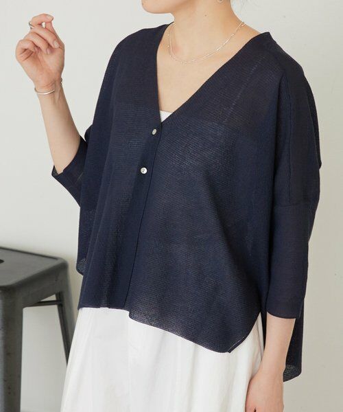 BEARDSLEY / ビアズリー カーディガン・ボレロ | 《3/21(土)12:00予約開始》シアーサラッとカーディガン（ネイビー）