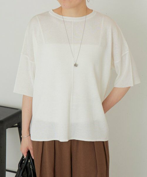 BEARDSLEY / ビアズリー ニット・セーター | 《3/21(土)12：00予約開始》半袖サラッとプルオーバー（ホワイト）