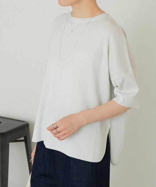 BEARDSLEY / ビアズリー ニット・セーター | 《3/21(土)12：00予約開始》半袖サラッとプルオーバー（シルバー）