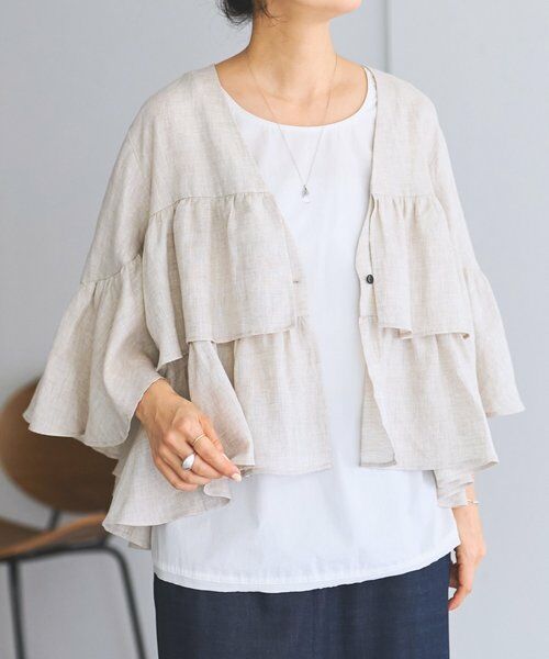 BEARDSLEY / ビアズリー その他アウター | リネンフリル羽織 | 詳細1