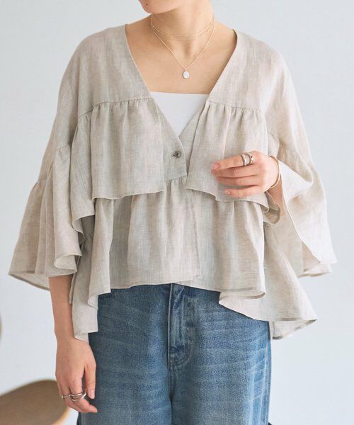 BEARDSLEY / ビアズリー その他アウター | リネンフリル羽織 | 詳細10