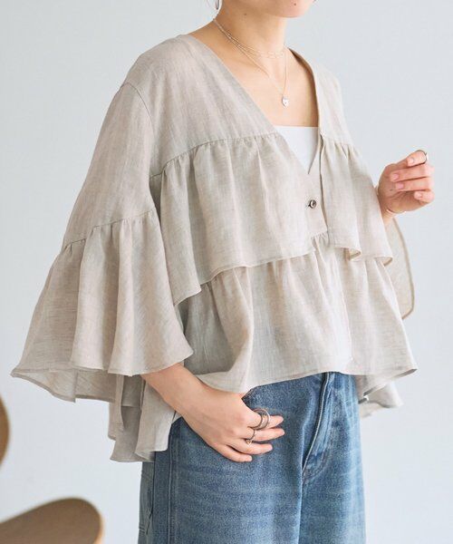 BEARDSLEY / ビアズリー その他アウター | リネンフリル羽織 | 詳細11