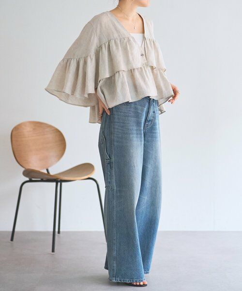 BEARDSLEY / ビアズリー その他アウター | リネンフリル羽織 | 詳細15