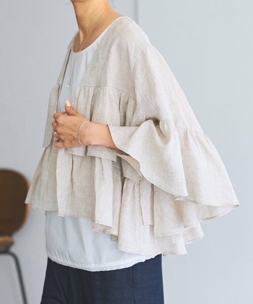 BEARDSLEY / ビアズリー その他アウター | リネンフリル羽織 | 詳細2
