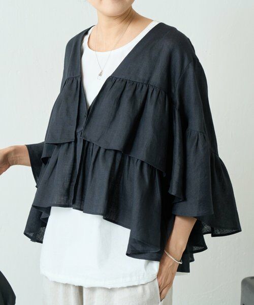 BEARDSLEY / ビアズリー その他アウター | リネンフリル羽織 | 詳細18