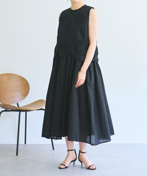 BEARDSLEY / ビアズリー ロング・マキシ丈ワンピース | 《4/2(木)18：00予約開始》バテンレースアンサンブルワンピ | 詳細2