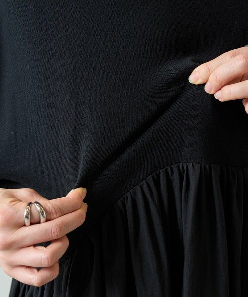 BEARDSLEY / ビアズリー ロング・マキシ丈ワンピース | ニットコンビギャザーワンピ | 詳細11