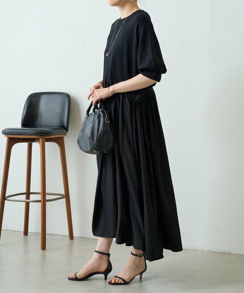 BEARDSLEY / ビアズリー ロング・マキシ丈ワンピース | ニットコンビギャザーワンピ | 詳細2