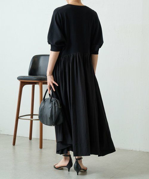 BEARDSLEY / ビアズリー ロング・マキシ丈ワンピース | ニットコンビギャザーワンピ | 詳細3