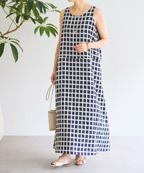 BEARDSLEY / ビアズリー ロング・マキシ丈ワンピース | 《3/19(木)12：00予約開始》綿麻ウインドペンワンピース | 詳細1