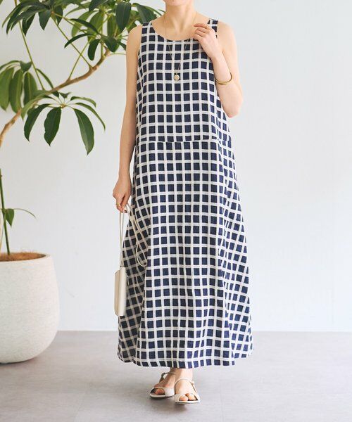 BEARDSLEY / ビアズリー ロング・マキシ丈ワンピース | 《3/19(木)12：00予約開始》綿麻ウインドペンワンピース | 詳細5