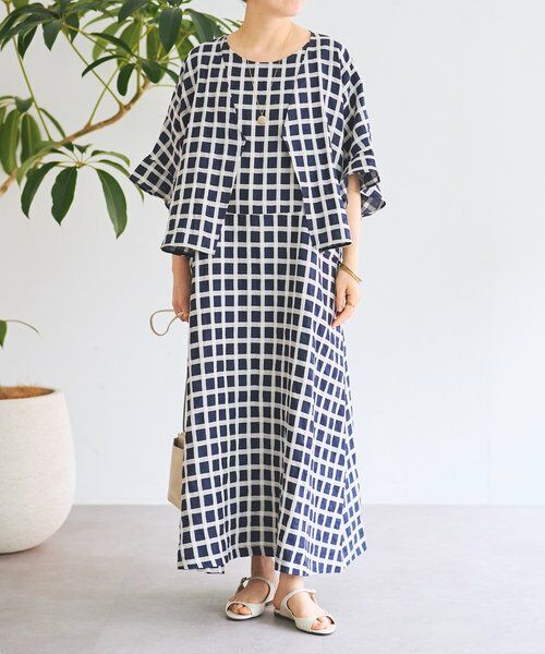 BEARDSLEY / ビアズリー ロング・マキシ丈ワンピース | 《3/19(木)12：00予約開始》綿麻ウインドペンワンピース | 詳細6