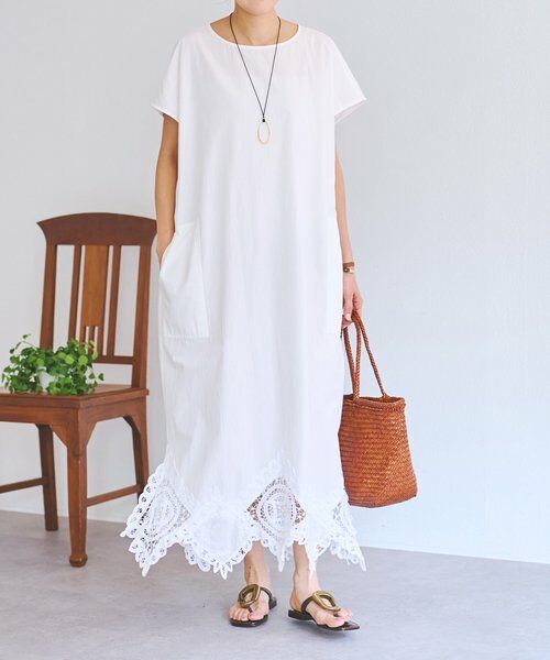 BEARDSLEY / ビアズリー ロング・マキシ丈ワンピース | 《4/2(木)18：00予約開始》バテンレースワンピ（ホワイト）