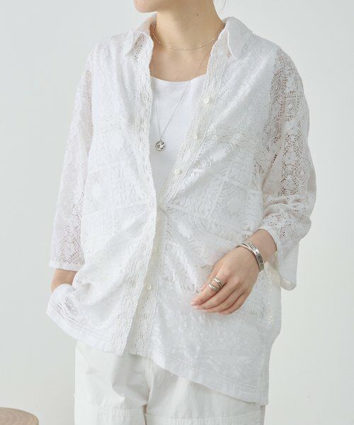 BEARDSLEY / ビアズリー シャツ・ブラウス | MIXレースシャツ | 詳細5