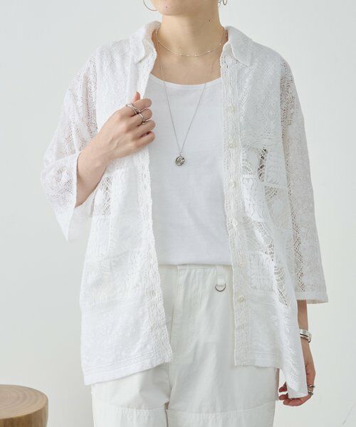 BEARDSLEY / ビアズリー シャツ・ブラウス | MIXレースシャツ | 詳細8