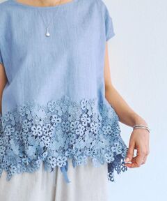 BEARDSLEY / ビアズリー シャツ・ブラウス | 裾レースリネンブラウス