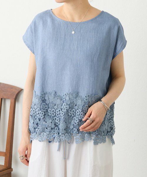 BEARDSLEY / ビアズリー シャツ・ブラウス | 裾レースリネンブラウス | 詳細1