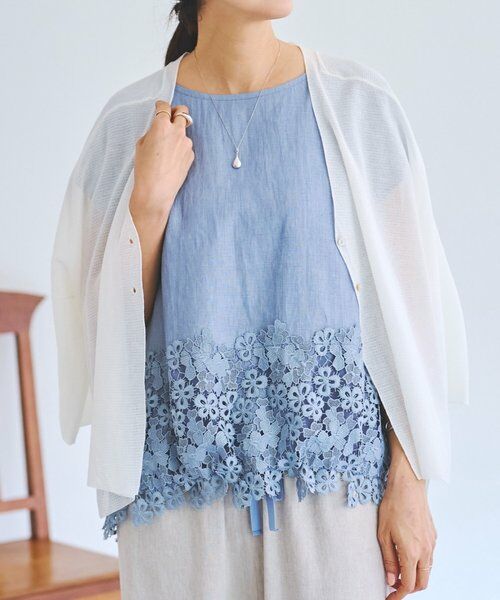 BEARDSLEY / ビアズリー シャツ・ブラウス | 裾レースリネンブラウス | 詳細11