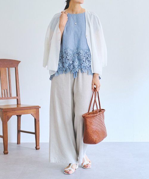 BEARDSLEY / ビアズリー シャツ・ブラウス | 裾レースリネンブラウス | 詳細13