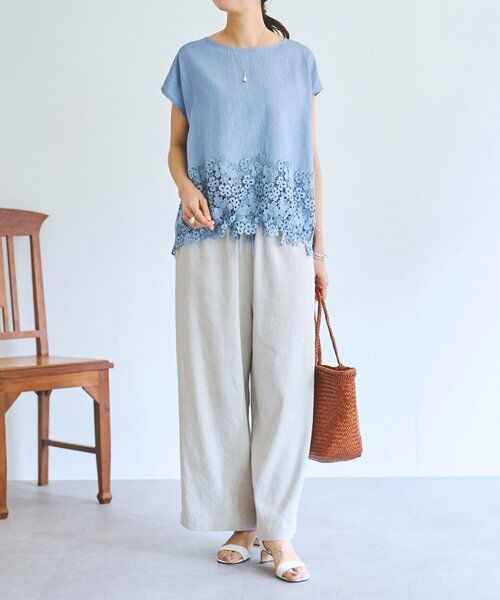 BEARDSLEY / ビアズリー シャツ・ブラウス | 裾レースリネンブラウス | 詳細7