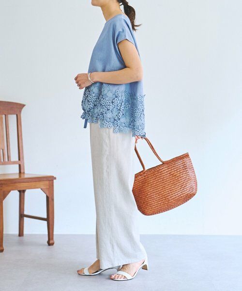 BEARDSLEY / ビアズリー シャツ・ブラウス | 裾レースリネンブラウス | 詳細8