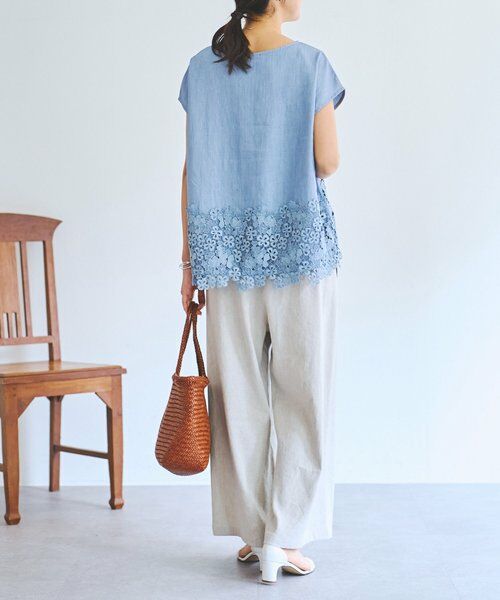 BEARDSLEY / ビアズリー シャツ・ブラウス | 裾レースリネンブラウス | 詳細9