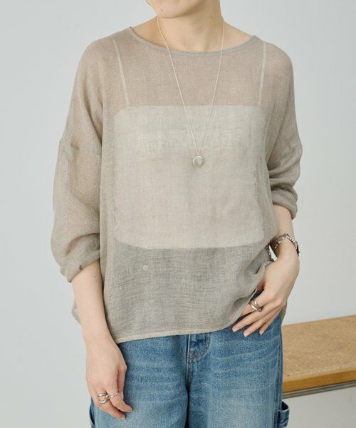 BEARDSLEY / ビアズリー シャツ・ブラウス | 《4/1(水)20：00予約開始》ラメリネンメッシュプルオーバー | 詳細1