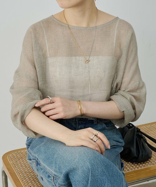 BEARDSLEY / ビアズリー シャツ・ブラウス | 《4/1(水)20：00予約開始》ラメリネンメッシュプルオーバー | 詳細11