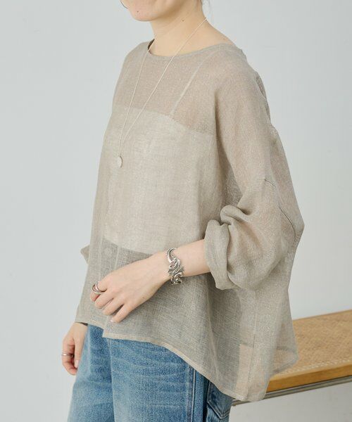 BEARDSLEY / ビアズリー シャツ・ブラウス | 《4/1(水)20：00予約開始》ラメリネンメッシュプルオーバー | 詳細2