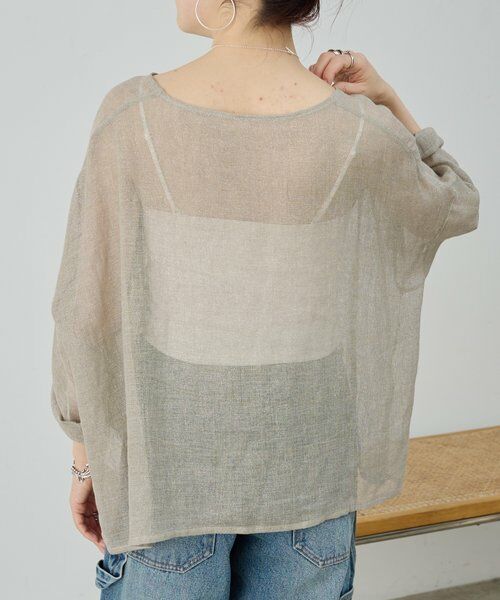 BEARDSLEY / ビアズリー シャツ・ブラウス | 《4/1(水)20：00予約開始》ラメリネンメッシュプルオーバー | 詳細3