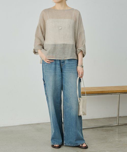 BEARDSLEY / ビアズリー シャツ・ブラウス | 《4/1(水)20：00予約開始》ラメリネンメッシュプルオーバー | 詳細4