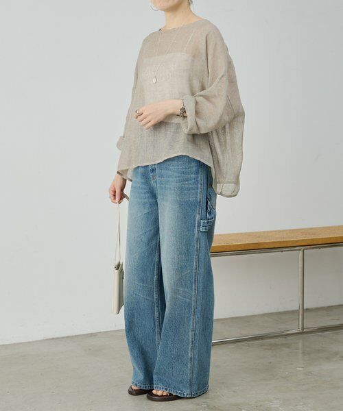 BEARDSLEY / ビアズリー シャツ・ブラウス | 《4/1(水)20：00予約開始》ラメリネンメッシュプルオーバー | 詳細5