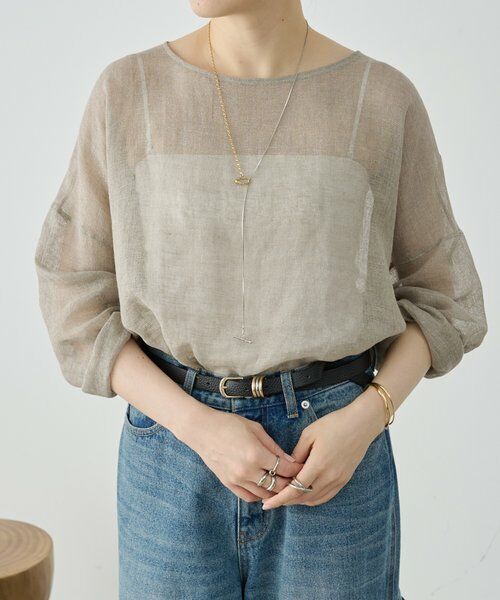 BEARDSLEY / ビアズリー シャツ・ブラウス | 《4/1(水)20：00予約開始》ラメリネンメッシュプルオーバー | 詳細7