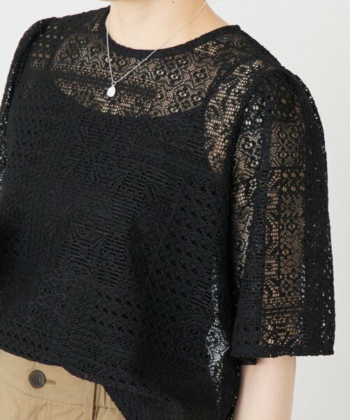 BEARDSLEY / ビアズリー シャツ・ブラウス | 《4/1(水)20：00予約開始》フレアスリーブレースプルオーバー（ブラック）