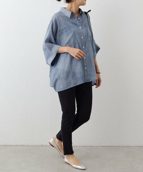 BEARDSLEY / ビアズリー シャツ・ブラウス | 《4/1(水)20：00予約開始》シフォンデニムポンチョシャツ | 詳細10