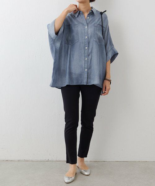 BEARDSLEY / ビアズリー シャツ・ブラウス | 《4/1(水)20：00予約開始》シフォンデニムポンチョシャツ | 詳細13