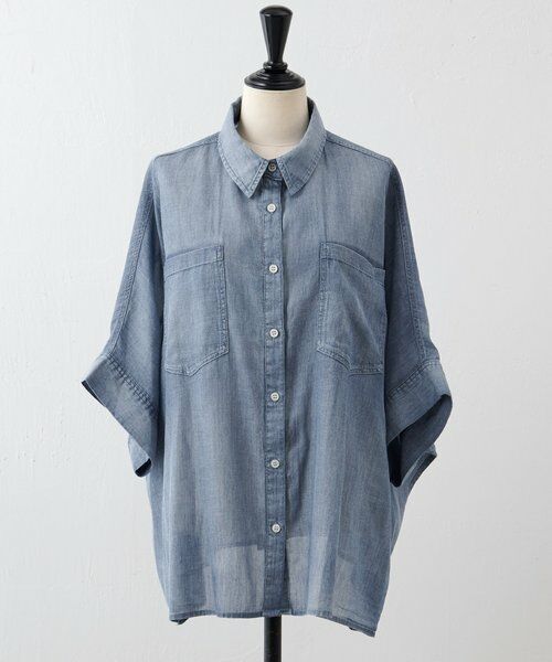 BEARDSLEY / ビアズリー シャツ・ブラウス | 《4/1(水)20：00予約開始》シフォンデニムポンチョシャツ | 詳細14