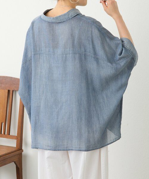 BEARDSLEY / ビアズリー シャツ・ブラウス | 《4/1(水)20：00予約開始》シフォンデニムポンチョシャツ | 詳細2