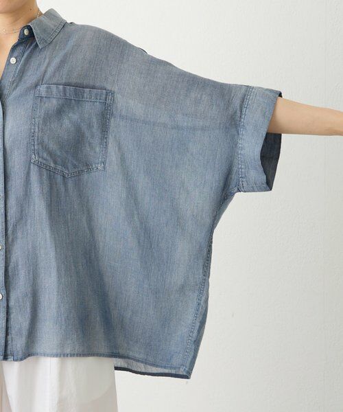 BEARDSLEY / ビアズリー シャツ・ブラウス | 《4/1(水)20：00予約開始》シフォンデニムポンチョシャツ | 詳細4