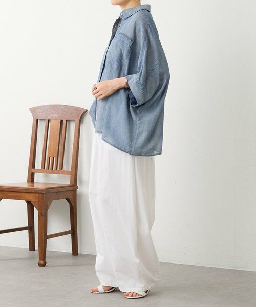 BEARDSLEY / ビアズリー シャツ・ブラウス | 《4/1(水)20：00予約開始》シフォンデニムポンチョシャツ | 詳細6